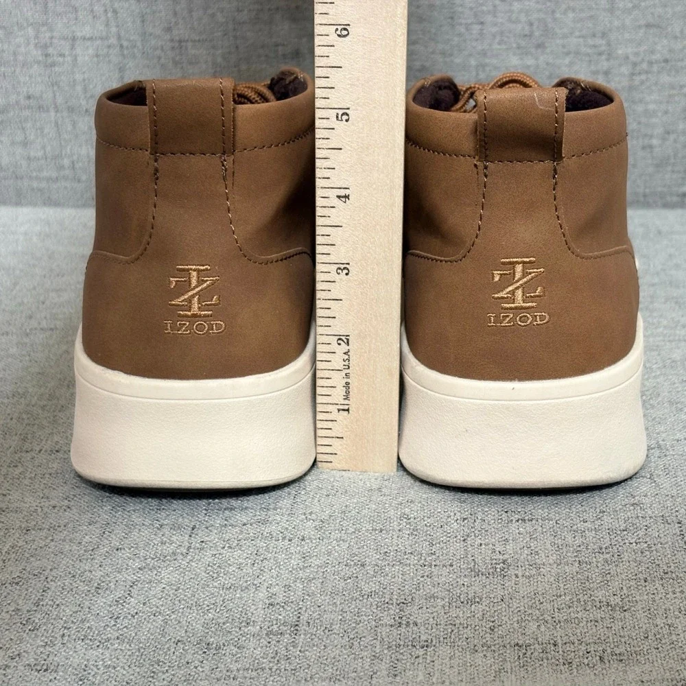 IZOD Mens Palmer Brown Memory Foam Chukka Sneaker Boots 9M Faux Leather